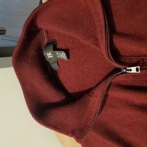 Banana Republic, Extra Fine Merino wool quarter zip sweater, Merlot color